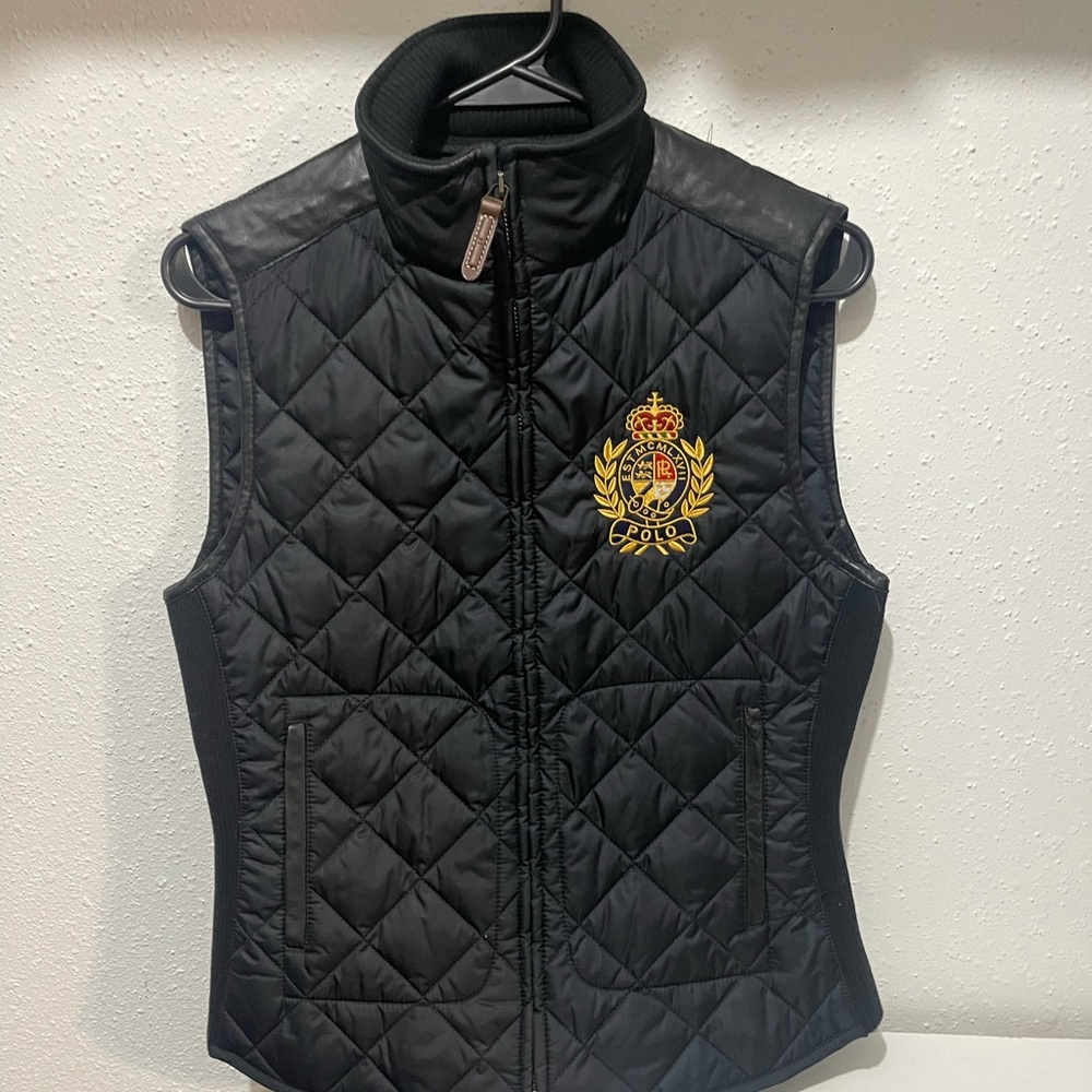 Polo Ralph Lauren Women's Suede Trimmed Quilted Crest Small